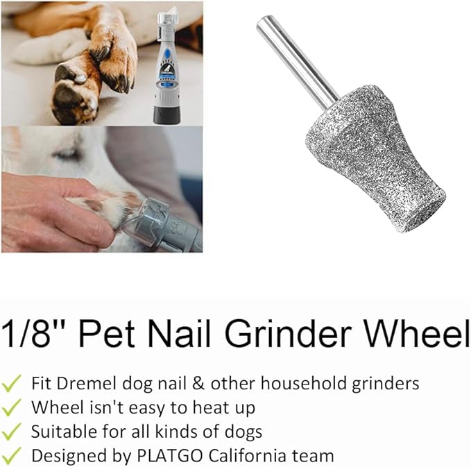 Diamond Dog Grinder for Dremel, Nail Drill Bits for Dogs & Pets Care, 1/8'' Dremel Tool-PawvioPets