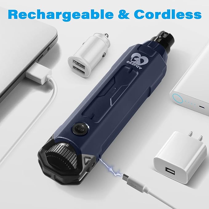 Casfuy 6-Speed Dog Nail Grinder - Newest Enhanced Pet Nail Grinder Super Quiet Rechargeable Electric Dog Nail Trimmer Painless Paws Grooming & Smoothing Tool for Large Medium Small Dogs (Blue)-PawvioPets