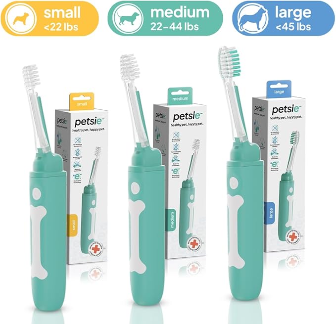 Dog Toothbrush | Innovative Eletrolytic Technology | Improves Oral Health & Reduces Bad Breath | No Vibrations & Silent Teeth Cleaning Brush | No Toothpaste Needed | Dog Teeth Cleaning Kit-PawvioPets