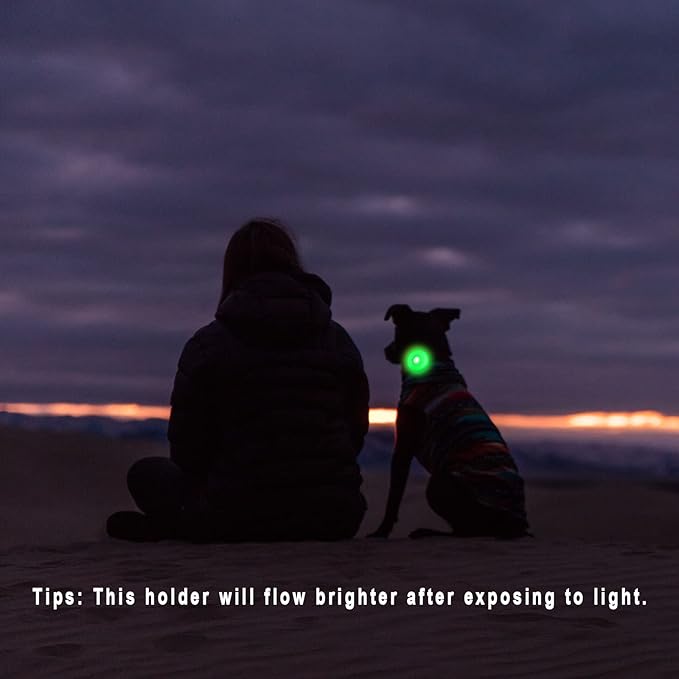 Airtag Holder for Dog Collar, Cibaabo Silicone Air Tag Case Cover Compatible with Apple Airtags for 0.8-1.2inch Cat Pet Collar Harness Loop-PawvioPets