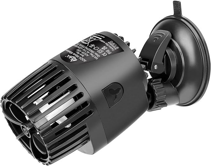 AQQA Aquarium Wave Maker,3W/5W/10W/15W Suction Cup Fish Tank Single Powerhead Pump，110V/60Hz Ultra Quiet Submersible Circulation Pump,360°Adjustable For Freshwater Saltwater Black-PawvioPets