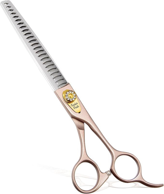 Fenice Peak Thinning Shears for Dogs and Cats Pet Grooming Scissors Chunkers Shears 440C Stainless Steel Professional Dog Trimming Scissors 7.5''-PawvioPets