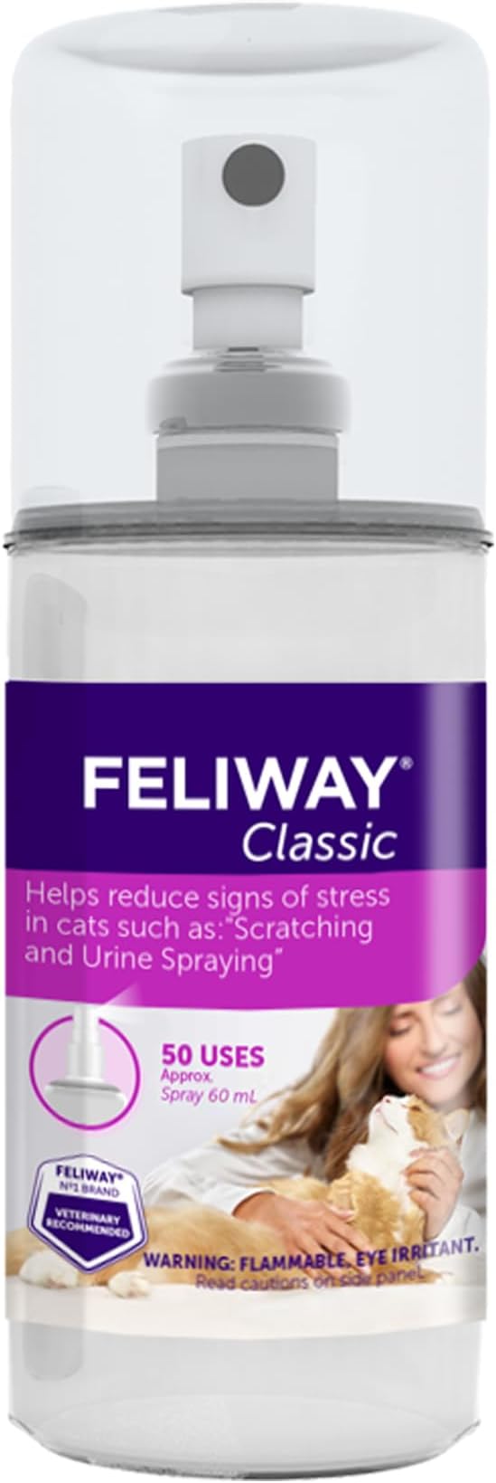 FELIWAY® Classic Cat Calming Spray, 60ml - Comforts Cats at Home and On the Go and Helps to Calm During Travel-PawvioPets