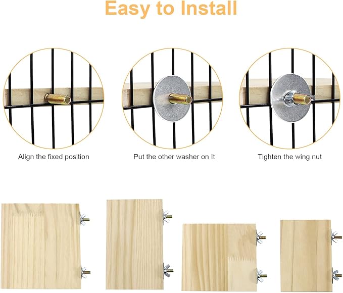 2pcs Bird Perch Platform Flat Stand Beak Paw Grinding Wood for Parrot Parakeet Cockatiel Lovebird Conure Finch Budgie-PawvioPets