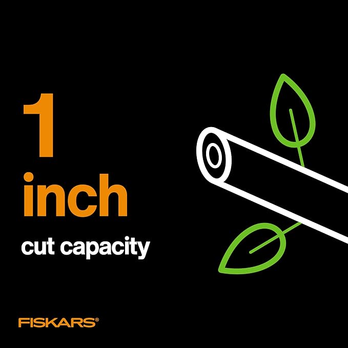 Fiskars Bypass Pruning Shears, 1-Inch Cut Capacity Softgrip Pruner, Forged Steel Replaceable Blade Stays Sharp Through Heavy Use with Rust Resistant, Low-Friction Coating-PawvioPets