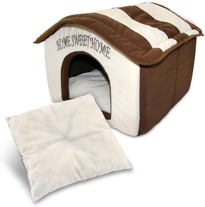 Best Pet Supplies Portable Indoor Pet House – Perfect for Cats & Small Dogs, Easy To Assemble – Cream-PawvioPets