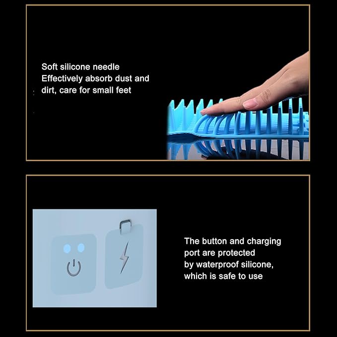 Automatic Dog Cleaner, Soft Electric Washer USB Rechargeable Portable Cleaner Cup, Dog Foot Cleaning Machine for Small to Medium Dogs Cats (White Blue)-PawvioPets