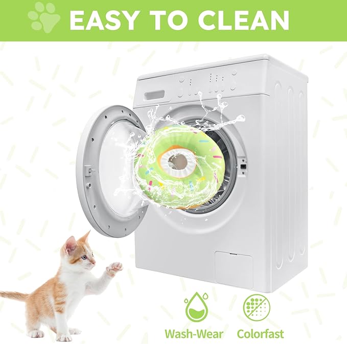 Cat Cone Collar Soft, Cat Recovery Collar for Wound Healing Cute Donut Adjustable Kitten Cones to Stop Licking Comfortable Lightweight Neck Elizabethan Collars for Kittens After Surgery-PawvioPets