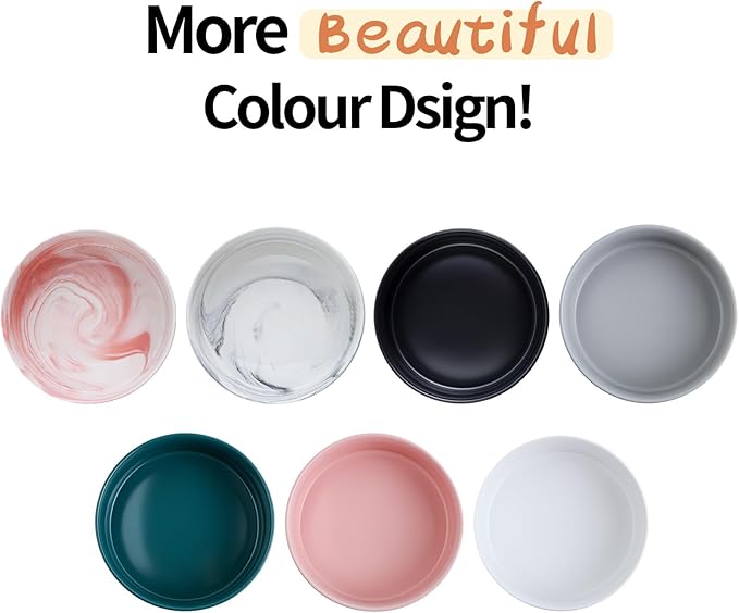 Dog Bowl Ceramic for Medium Large Breed, Heavy Weighted Dog Food Water Feeder Dish,8 in Non - Slip Modern Cute Extra Big Porcelain Pet Bowl Maze Marble Grey-PawvioPets