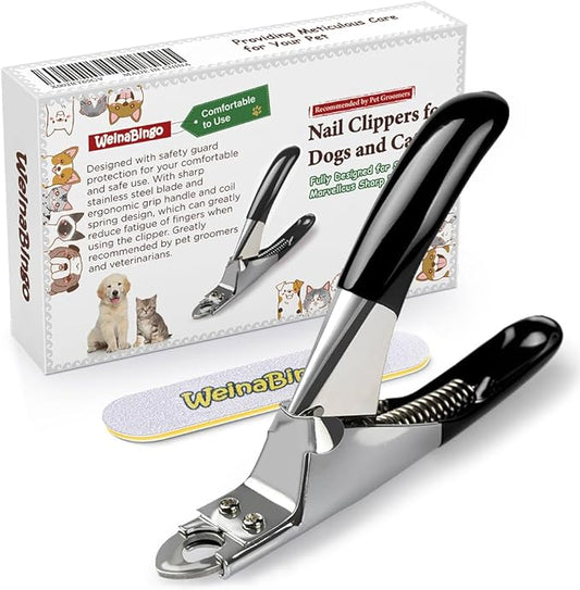 Dog Cat Pets Nail Clippers, Professional Pets Claw Trimmer with Free Nail File, Sharp Stainless Steel Blade, Sturdy Non Slip Handles - for Safe, Professional at Home Grooming-PawvioPets