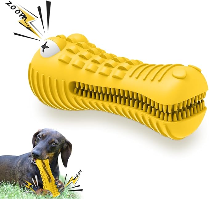 Dog Toys for Aggressive Chewers Large Medium Breed, Indestructible Dog Toothbrush Chew Toys, Squeaky Interactive Tough Extremely Durable, Dogs Toys to Keep Them Busy-PawvioPets