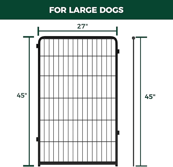 FXW Homeplus Unleashed Indoor Dog Playpen - Stress-Free and Safe Play, Heavy Duty 45 Inch 2 Wire Panels Dog Pen for Large Dogs, Black│Patented-PawvioPets