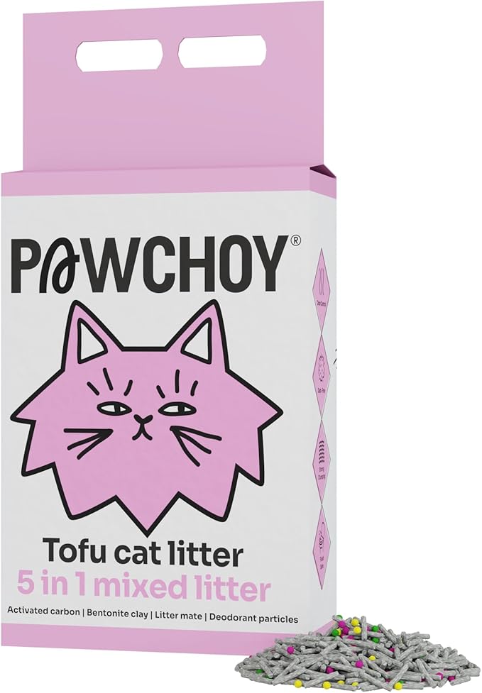 5 in 1 Mixed Cat Litter – Clumping, Flushable, Ultra Absorbent & Fast Drying | 100% Natural, Dust-Free, Low Tracking | with Activated Carbon for Superior Odor Control (5.5 lbs × 1 Bags)-PawvioPets