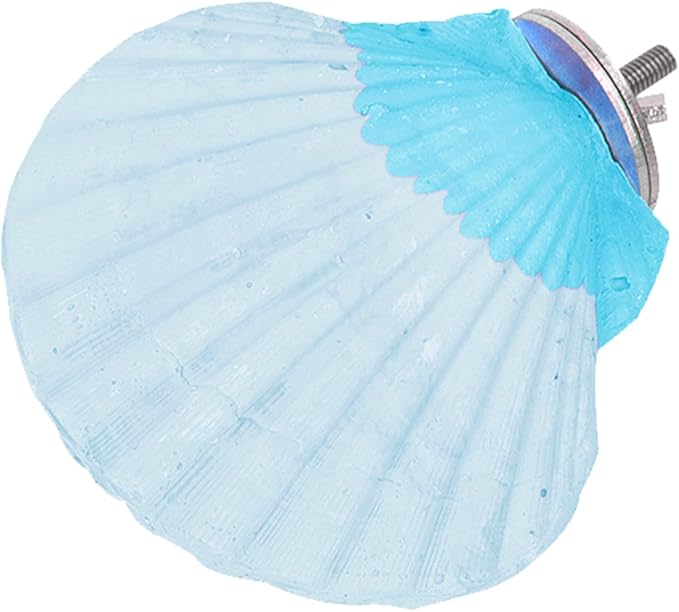 Bird Perches for Cage, Abrasive Surface High Calcium Mineral Parrot Perch Stand - Bird Nail File for Claw & Beak Health, Colorful Ceramic Bird Cage Accessories (Blue, Shell)-PawvioPets