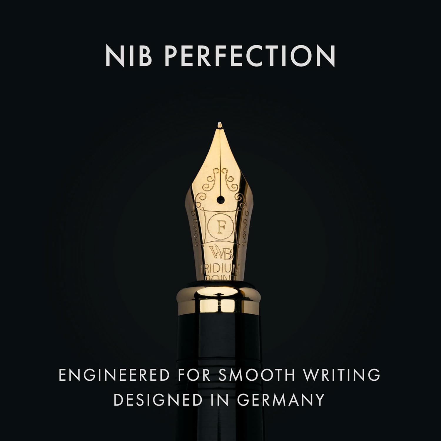 Wordsworth & Black Primori Fountain Pen Set [Blue Gold]; Fine Nib, Gift Case, 24 Ink Cartridges, Refill Converter, Manual; Journaling, Calligraphy, Smooth Writing Pens; Left and Right Handed