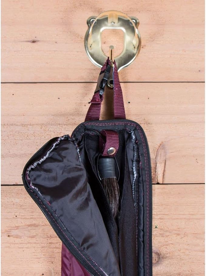 Dura-Tech Deluxe Fake Horse Tail Bag | Protects Fake Horse Tail | Full-Length Zipper | Tangle-Free Lycra Sleeve | Secure Tail Fastener | Handy ID Pocket | Color Burgundy-PawvioPets