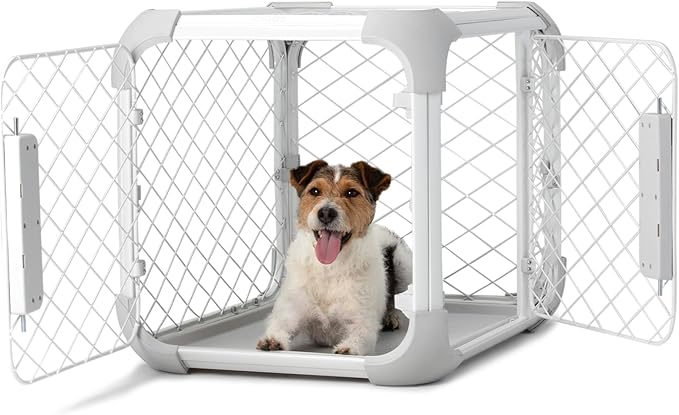 DIGGS Evolv Dog Crate - Slim, Durable Dog Kennel with Removable Ceiling Panel and Modular Design - Safe, Stylish, and Convenient (Ash, Small)-PawvioPets