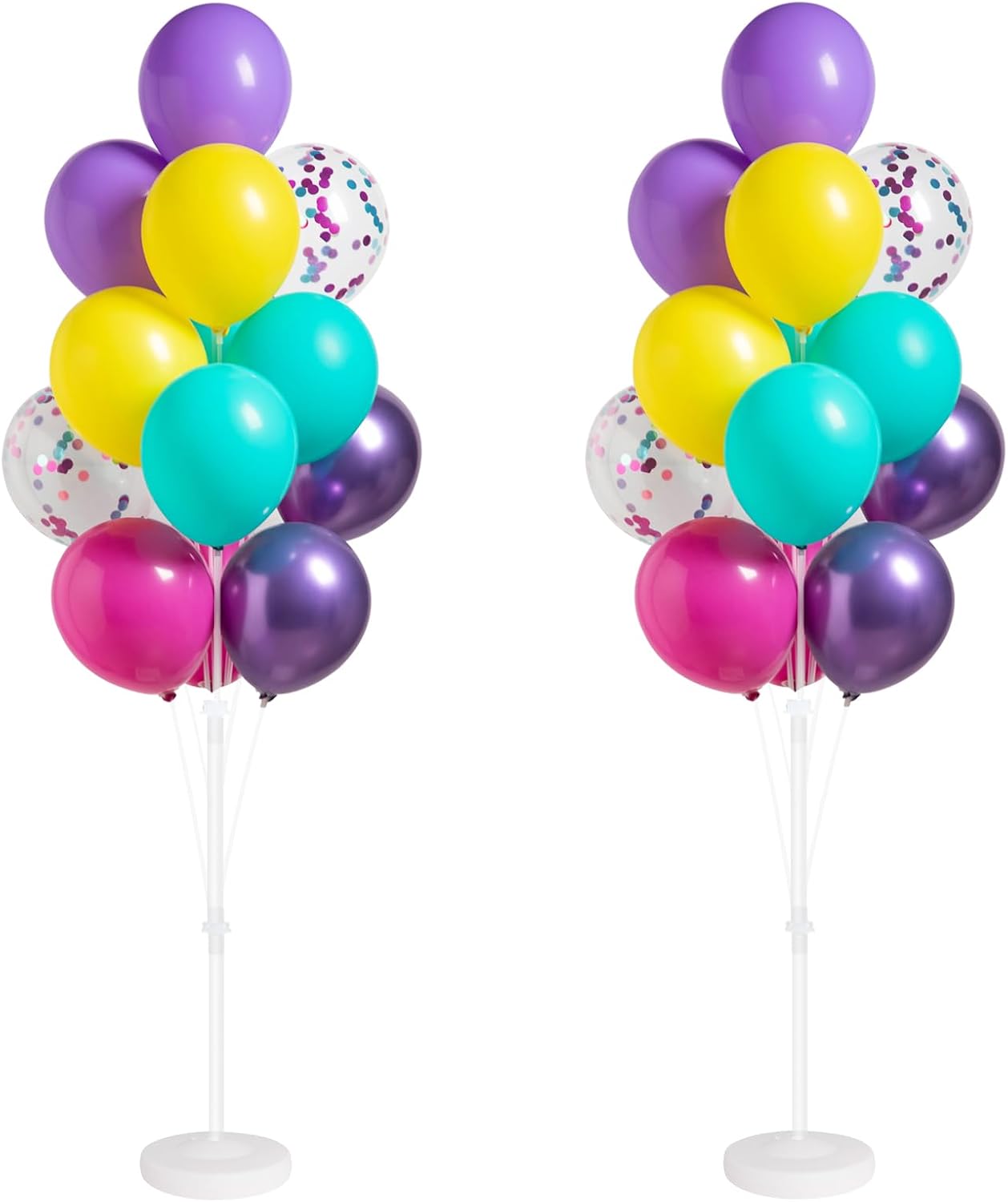 Pink Blue Purple Balloon Column Kit Set of 2,Balloon Column Stand with Base&Pole,Backdrop Decoration for Magic Theme Birthday,Wedding,Engagement,Baby Shower, Party, or Bachelorette Supplies(Hot Pink)