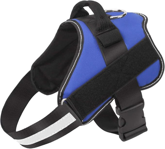 Bolux Dog Harness, No-Pull Reflective Dog Vest, Breathable Adjustable Pet Harness with Handle for Outdoor Walking - No More Pulling, Tugging or Choking (Blue, XS)-PawvioPets