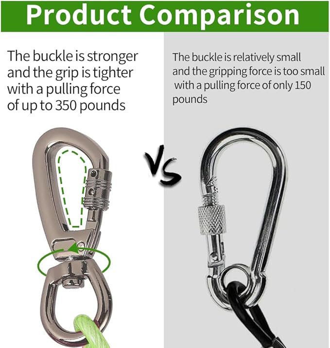 Dog Tie Out Cable, 30FT, Green, Suitable for Dogs up to 350 pounds, Lightweight, Non-Winding, for Outdoor Use-PawvioPets