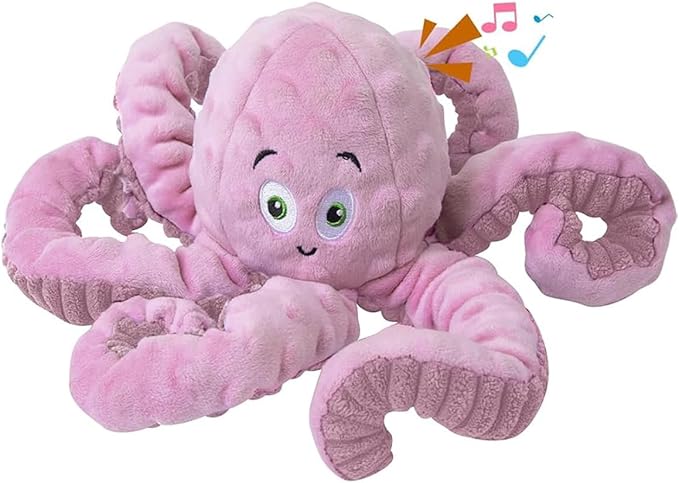 Dog Squeaky Toys Octopus - Tough Plush Large Medium & Small Dog Toys - Stuffed Animals Puppy Toys (Octopus Pink)-PawvioPets