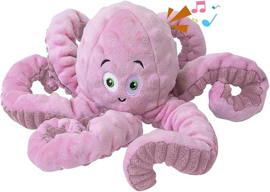 Dog Squeaky Toys Octopus - Tough Plush Large Medium & Small Dog Toys - Stuffed Animals Puppy Toys (Octopus Pink)-PawvioPets