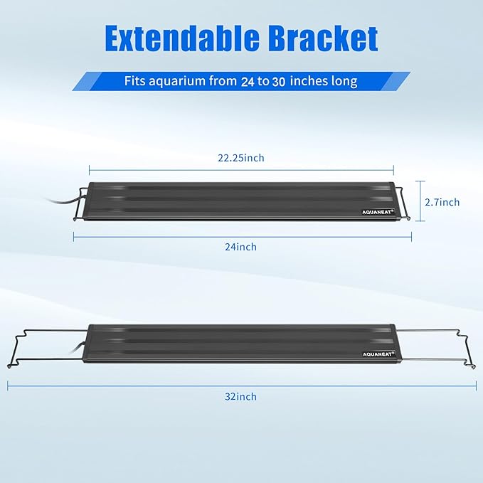 AQUANEAT LED Aquarium Light for 24 to 30 Inch Fish Tank, Auto On Off with Timer, Full Spectrum, Adjustable Brightness, Daylight Moonlight Mode, for Fresh Water Low-to-Mid Light Plants-PawvioPets