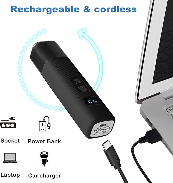 Dog Nail Grinder - 2 Speed Super Quiet and Low Vibration Electric Pet Nail Grinder - Rechargeable Dog Nail Trimmers for Small Dogs- Cat Nail Claw Clippers with 2 Level LED Lighting（Black）-PawvioPets