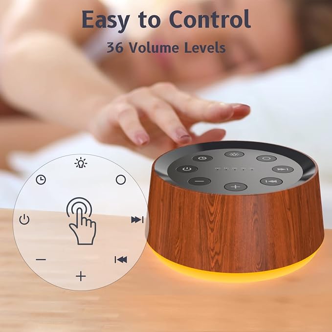 Brown Noise Sound Machine with 30 Soothing Sounds 12 Colors Night Light White Noise Machine for Adults Baby Kids Sleep Machines with 36 Volume Levels Memory Function 5 Timers for Home Office Travel-PawvioPets