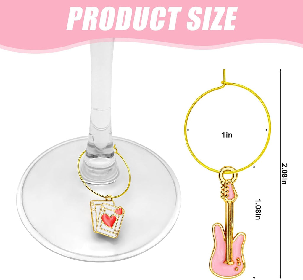 30PCS Wine Glass Charms Identification Markers for Stem Glasses, Wine Tasting Party Favors Holiday Decorations