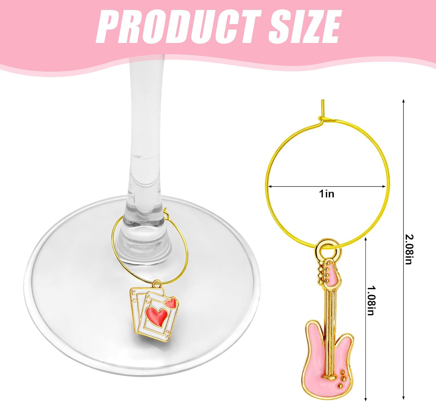 30PCS Wine Glass Charms Identification Markers for Stem Glasses, Wine Tasting Party Favors Holiday Decorations