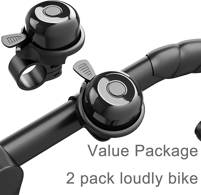 2 Pack Classic Bike Bell, Bicycle Bell Loud Crisp Clear Sound Bicycle Bike Bell City Bike BMX Bike Sports Bike for Adults Kids Right Hand/Left Hand Use-PawvioPets