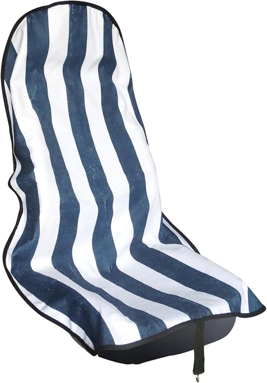 Car Seat Cover Protector Front Seats,for Gym Workout,Running,Swimming,Beach and Hiking,Waterproof Sweat Towel Bucket Seat Covers for Cars SUV Trucks (Blue Stripe, 1Pcs)-PawvioPets