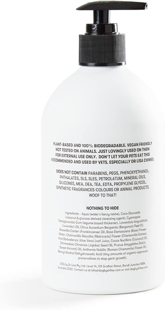 DOG by Dr. Lisa - Wash - Natural Dog Gentle Cleanser - for Baths, Showers - Plant-Based Essential Oils - Vegan - 16.9oz-PawvioPets