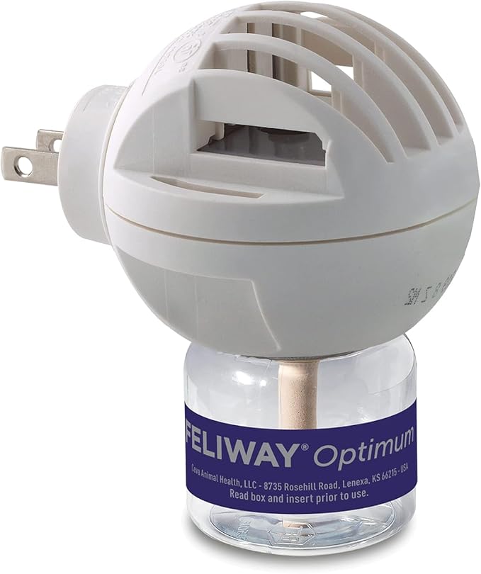 FELIWAY Optimum Cat, Enhanced Calming Pheromone Diffuser: 1 Diffuser & 2 Refills (60 Days)-PawvioPets