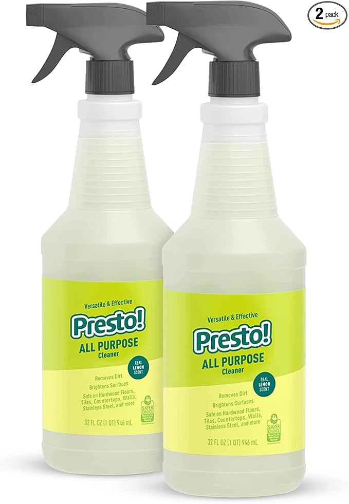 Amazon Brand – Presto! All Purpose Cleaner, Lemon Scent, 32 fl oz, Pack of 2-PawvioPets