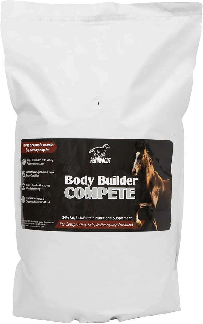 Body Builder Compete: Advanced Horse Weight Gain Supplement, Designed for Competition and Sale, 11lb Bag-PawvioPets