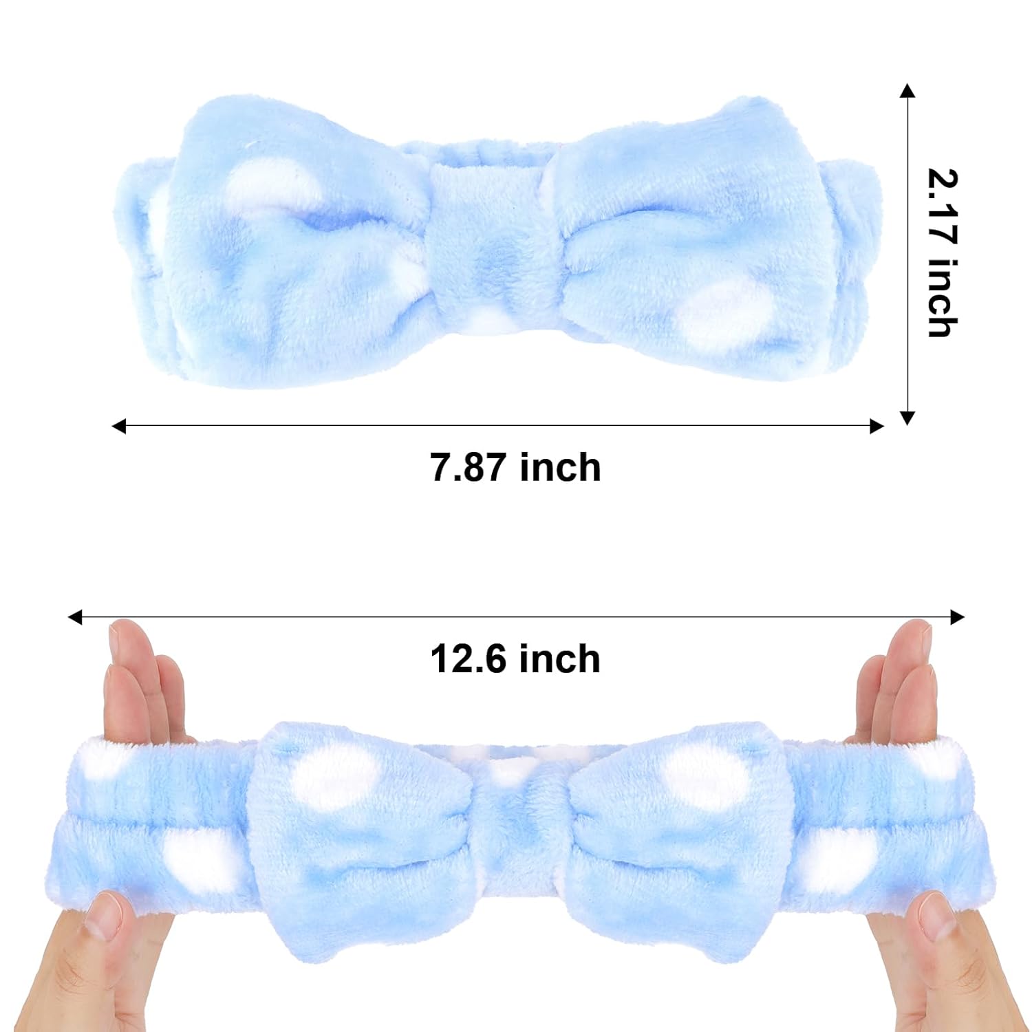 Semato 8 Pcs Blue Dot Bachelorette Party Favor Set Bridesmaid Headband Skincare Headbands for Women Party Supplies (blue dot)