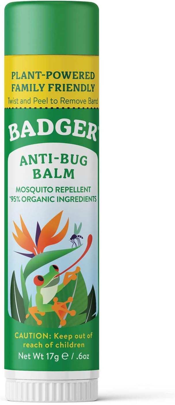 Badger Bug Repellent, Easy to Use Travel Stick, DEET-Free Mosquito Repellent & Insect Protection, Certified Organic Essential Oil Balm-PawvioPets