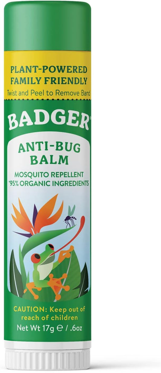 Badger Bug Repellent, Easy to Use Travel Stick, DEET-Free Mosquito Repellent & Insect Protection, Certified Organic Essential Oil Balm-PawvioPets