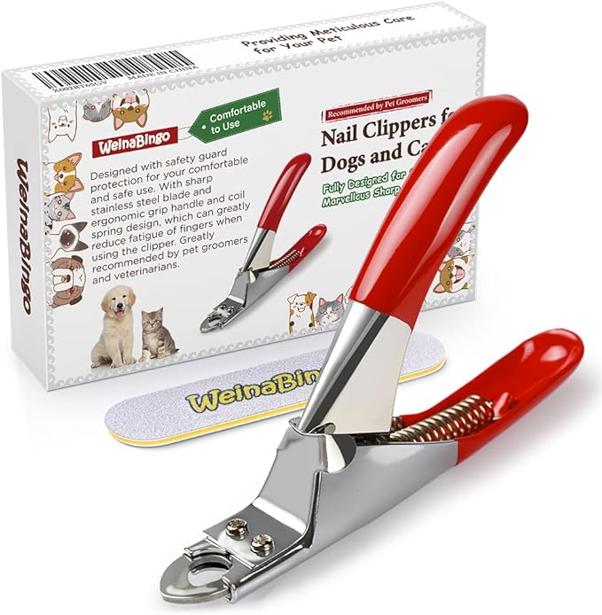 Dog Cat Pets Nail Clippers, Professional Pets Claw Trimmer with Free Nail File, Sharp Stainless Steel Blade, Sturdy Non Slip Handles - for Safe, Professional at Home Grooming-PawvioPets