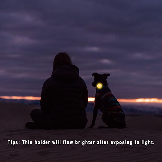 Airtag Holder for Dog Collar, Cibaabo Silicone Air Tag Case Cover Compatible with Apple Airtags for 0.8-1.2inch Cat Pet Collar Harness Loop-PawvioPets