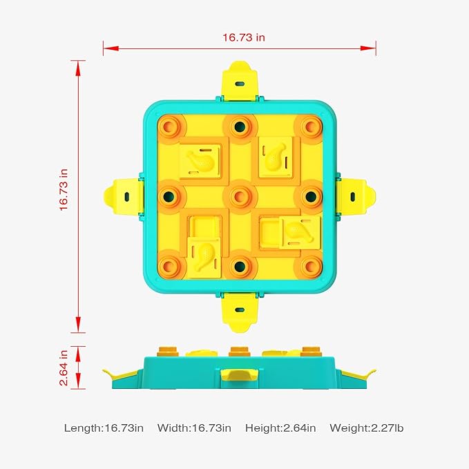 Dog Puzzle Toy Mental Stimulation - Level 3 in 1 Dogs Food Feeder Puzzle, Dog Treat Puzzle Feeder (Advanced-Blue Board)-PawvioPets