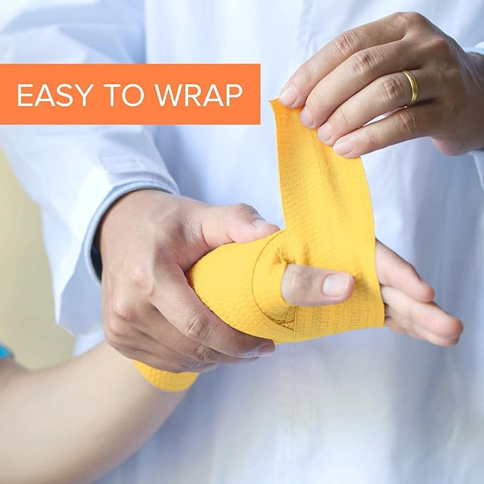 California Basics, Self Adhesive Bandage Wrap, 2 Inch by 5 Yards Non Woven Cohesive Bandage Rolls, 24 Pack, Vet/Stretch Wrap, Multi Colored Neon Medical Athletic Tape for Wrist, Waterproof-PawvioPets