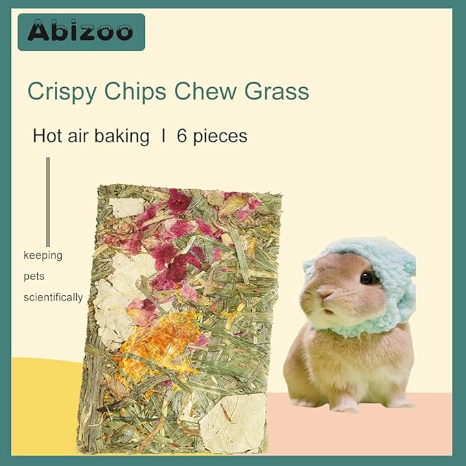 Abizoo Rabbit Treat,Natural Molar Timothy Hay Herbal Floral Scent Snack Chew Toys Gift for Bunny Chinchillas Hamster Gerbils,12 Pcs Small Animals Cage Accessories Guinea Pig Treats-PawvioPets