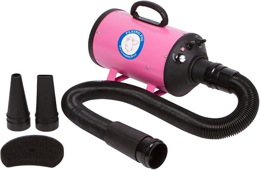 Flying Pig High Velocity Dog Pet Grooming Dryer w/Heater (Model: Flying One, Pink)-PawvioPets