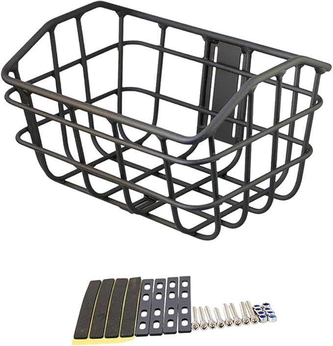 Basket Black Front Sturdy Construction Aluminum Alloy Large Capacity Accessories Cargo Container for Pet Transport-PawvioPets