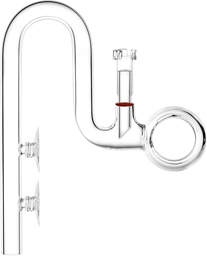 Glass Lily Pipe Spin Outflow with Surface Skimmer for Aquarium Planted Tank (17mm for 16/22mm (5/8'' i.d.) tubing)-PawvioPets