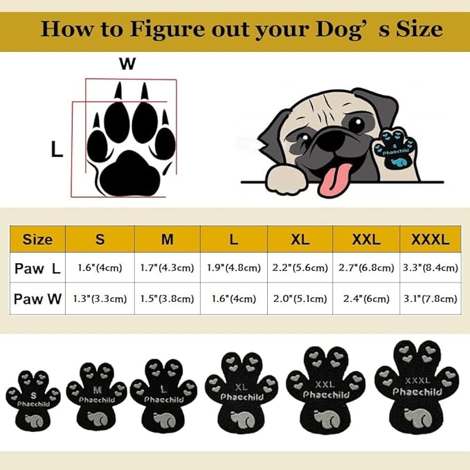 Dog Paw Pads Anti-Slip Grips,Dog Paw Protectors for Senior Dogs on Hot Pavement,Provides Traction to Keep Them from Slipping on Smooth Floors 12 sets-48 Pads Black L-PawvioPets