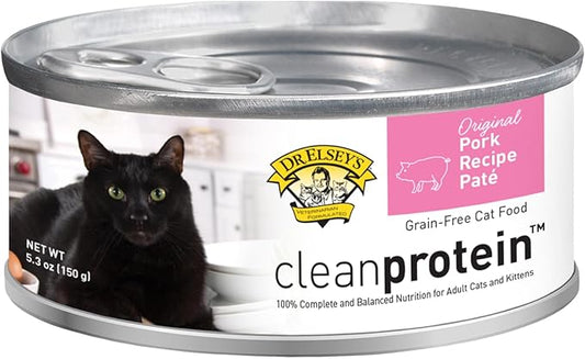 Dr. Elsey's cleanprotein Original Pork Recipe Wet Cat Food, (Pack of 24), 5.3oz Cans-PawvioPets